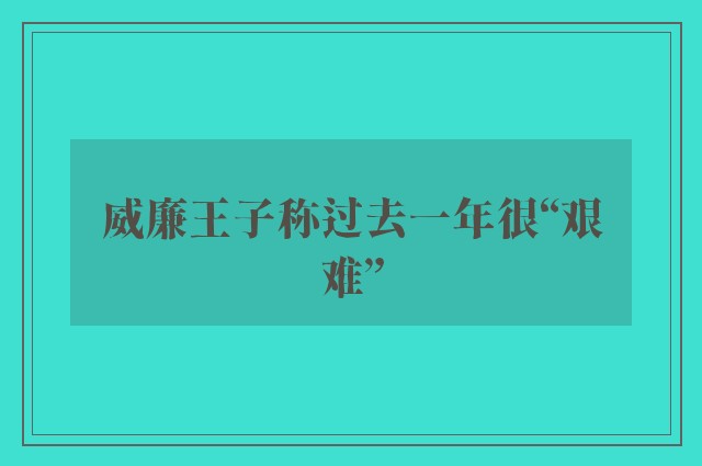 威廉王子称过去一年很“艰难”